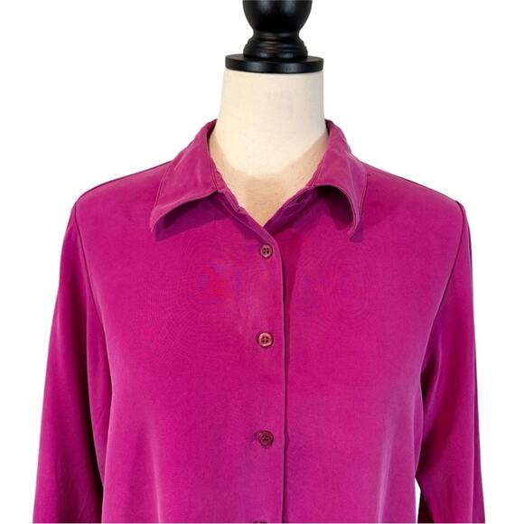 WinterSilks Button Up Blouse Fuchsia
Pink 3/4 Sleeve Size PETITE Large Classic - Picture 3 of 7
